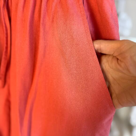 Erin London sz. Medium 100% silk pantsuit coastal,summer, demure 2-pc #3717, 18 - Picture 10 of 13